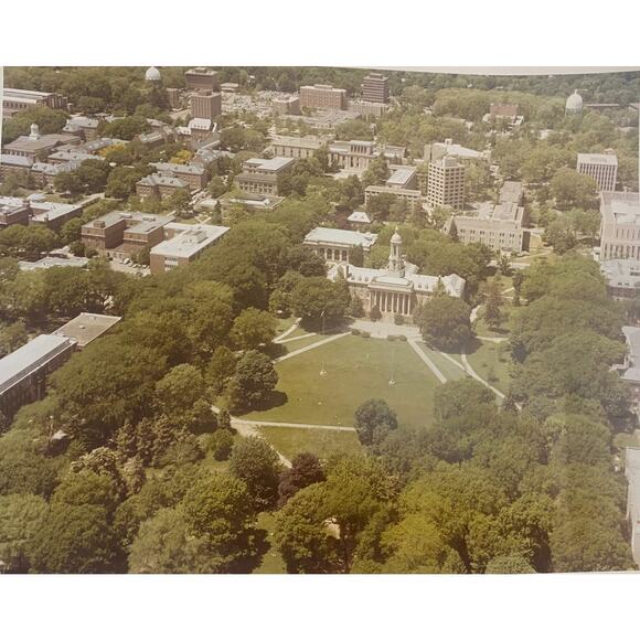VTG 1979 Penn State Campus with Old Main Aerial Photo, Color. 8"x10" - Picture 1 of 2